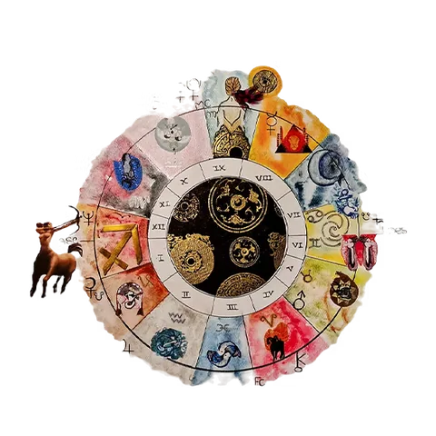 Mandala em aguarela 5, criada a partir de um mapa natal