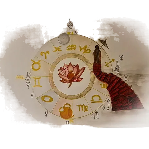 Mandala em aguarela 3, criada a partir de um mapa natal